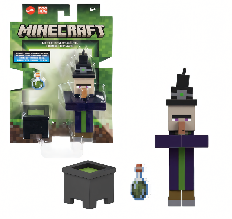 Minecraft Vanilla - Boneco Bruxa 8cm Figura de Ação Colecionável