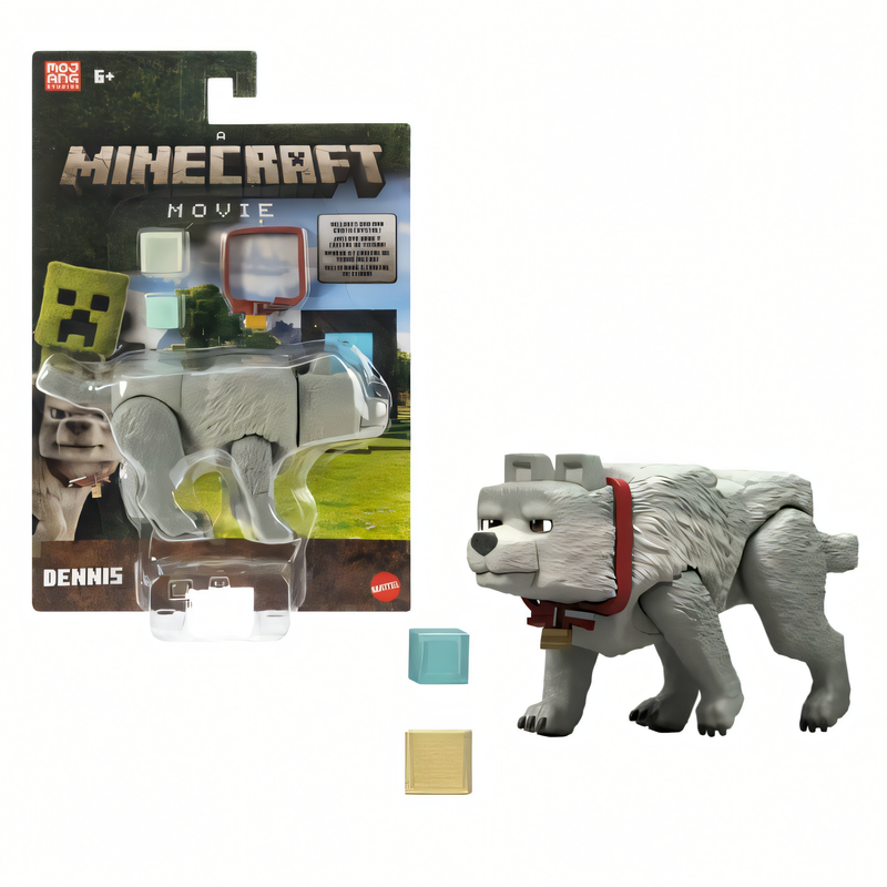 Minecraft O Filme - Boneco Lobo 4 Polegadas