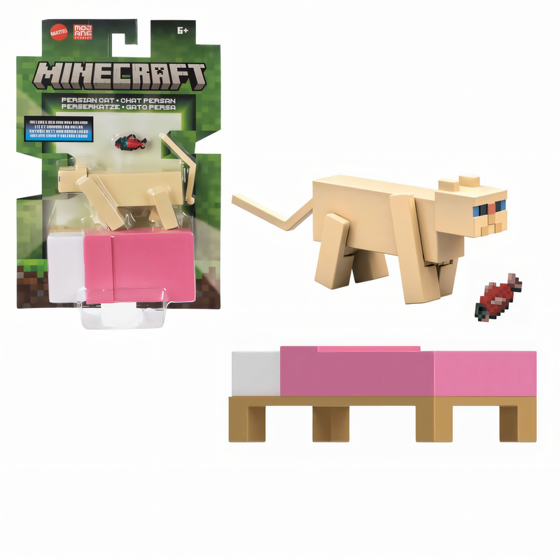 Figura de Ação Minecraft Vanilla - Gato Persa 3,25” Brinquedo Colecionável
