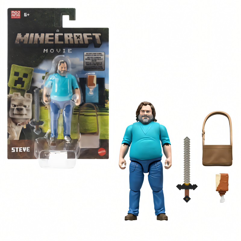Minecraft O Filme - Boneco Steve 4 Polegadas Figura de Ação