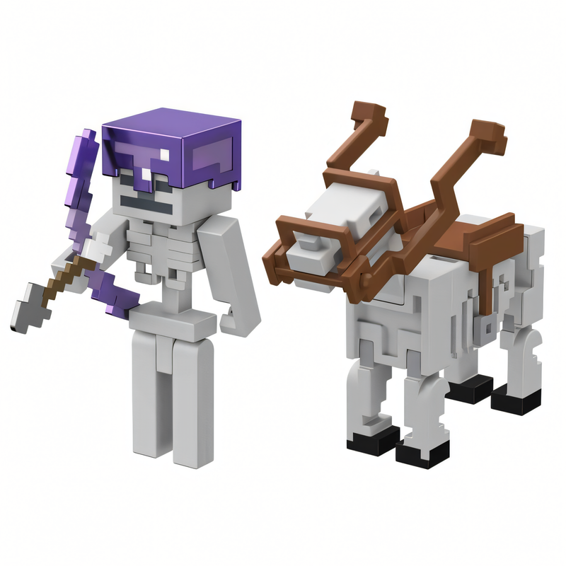 Minecraft Vanilla - Pacote Cavalo com Armadura de Esqueleto 3.25" Colecionável