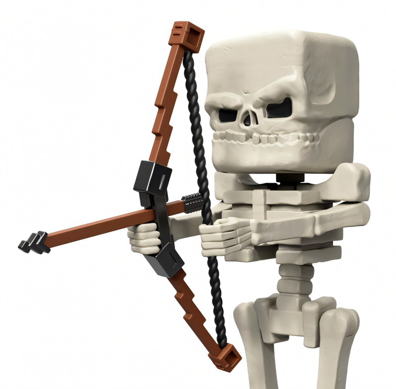 Minecraft O Filme - Boneco Esqueleto 4 Polegadas Figura de Ação Colecionável
