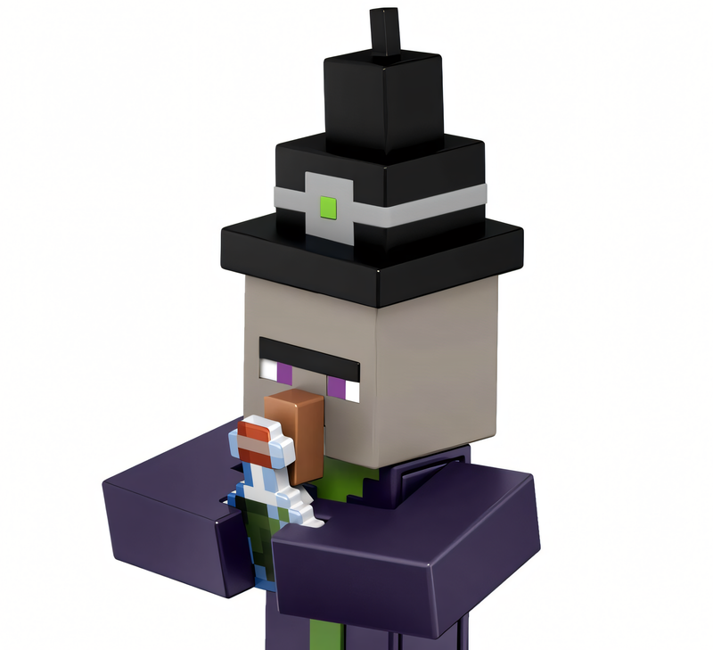 Minecraft Vanilla - Boneco Bruxa 8cm Figura de Ação Colecionável