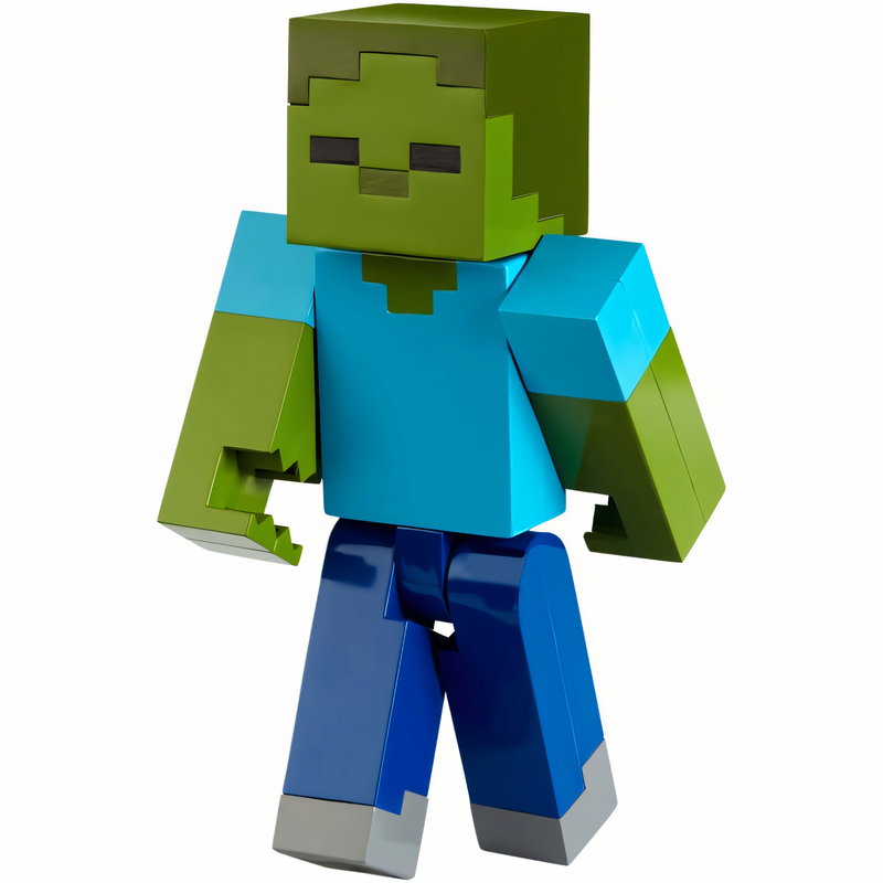 Figura de Ação Minecraft Vanilla - Zumbi 8,26 cm Brinquedo Colecionável