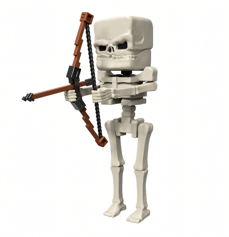 Minecraft O Filme - Boneco Esqueleto 4 Polegadas Figura de Ação Colecionável