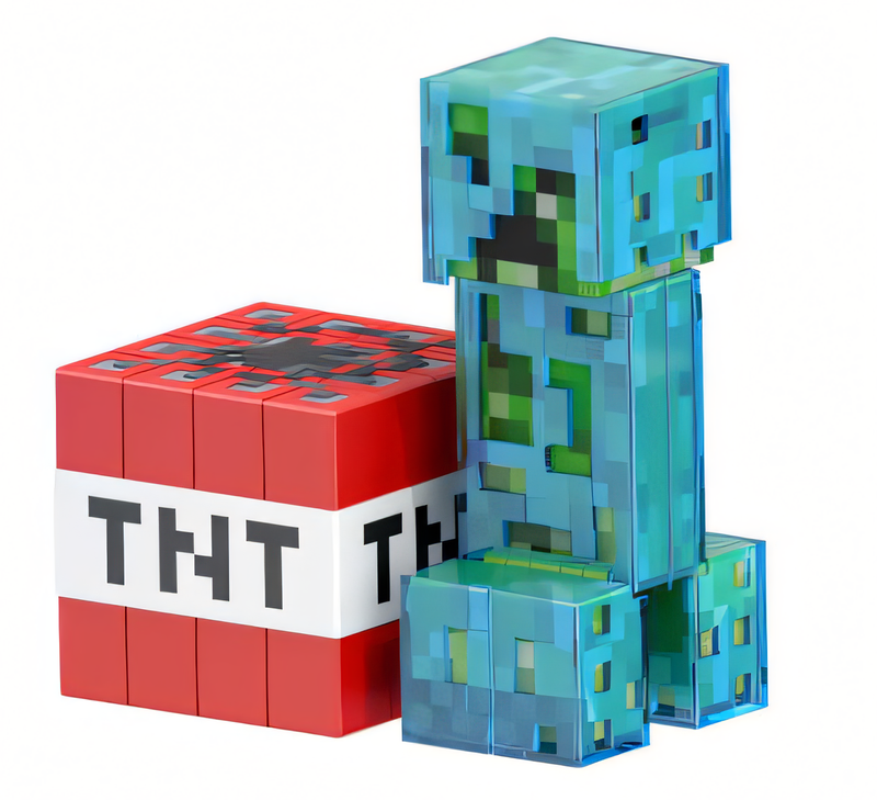 Boneco Creeper Minecraft Diamond - Figura de Brinquedo Colecionável 5,5 Polegadas