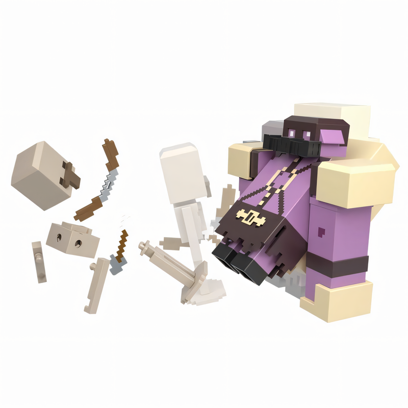 Figura de Brinquedo Minecraft Legends - Pacote Fidget Porco-Tatu vs Esqueleto 3,25” Brinquedo Colecionável