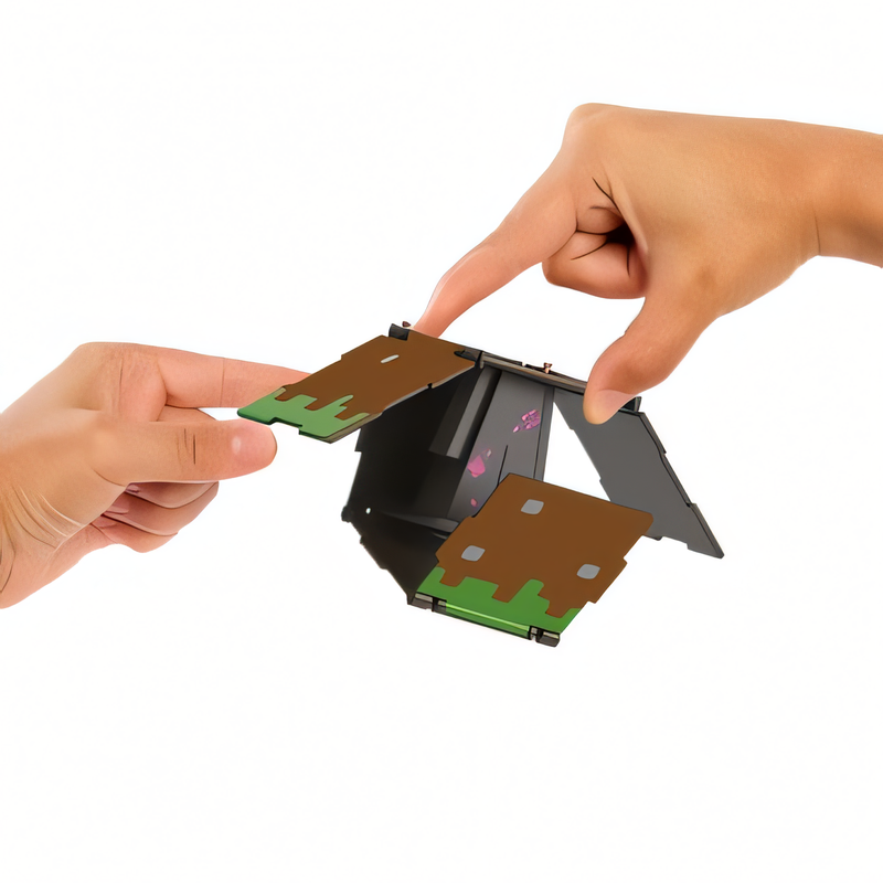 Boneco Enderman Minecraft Vanilla - Figura de Brinquedo Flippin' 3,75 Polegadas + Bloco de Grama