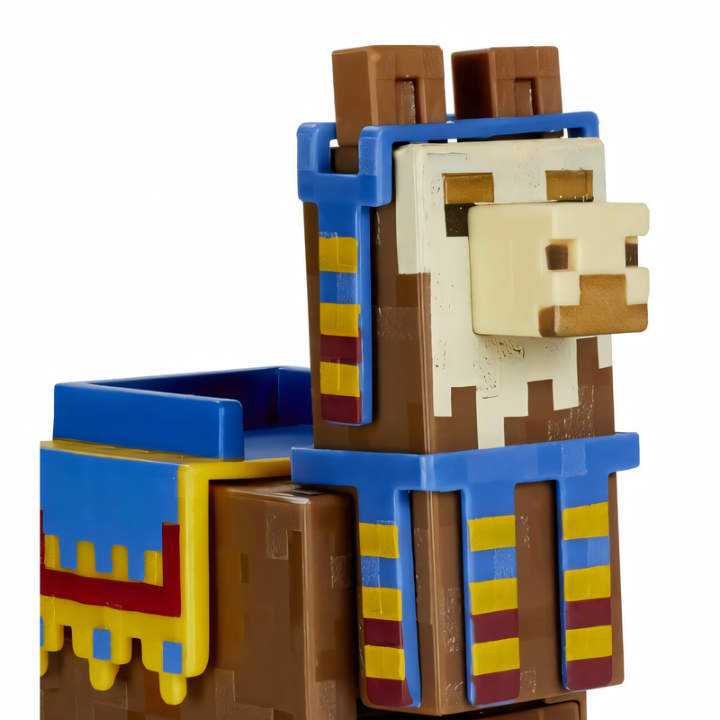 Figura de Brinquedo Minecraft Vanilla - Pacote Vendedor Ambulante e Lhama 3,25” Brinquedo Colecionável