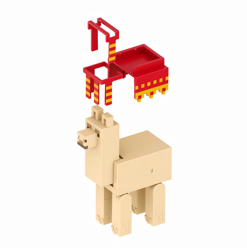 Figura de Ação Minecraft Vanilla - Alex com Lhama Brinquedo de Coleção