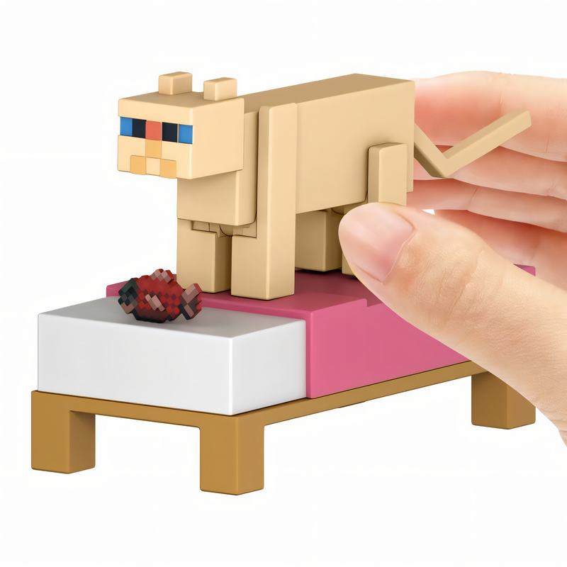 Figura de Ação Minecraft Vanilla - Gato Persa 3,25” Brinquedo Colecionável