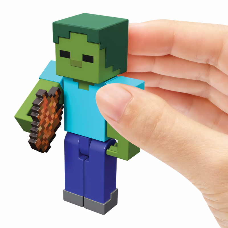 Figura de Ação Minecraft Vanilla - Zumbi 8,26 cm Brinquedo Colecionável
