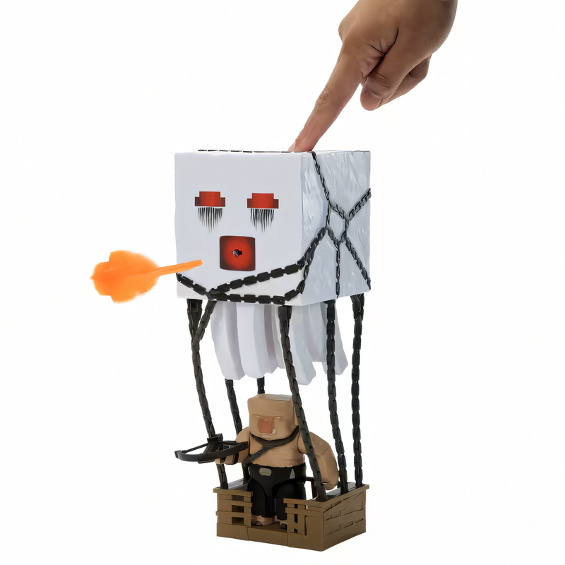 Boneco Ghast Minecraft Filme - Ataque Explosivo - Figura de Brinquedo Oficial