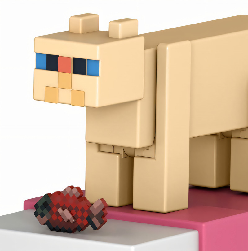 Figura de Ação Minecraft Vanilla - Gato Persa 3,25” Brinquedo Colecionável