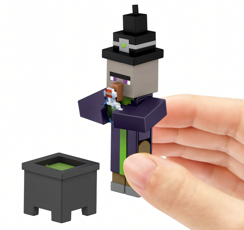 Minecraft Vanilla - Boneco Bruxa 8cm Figura de Ação Colecionável