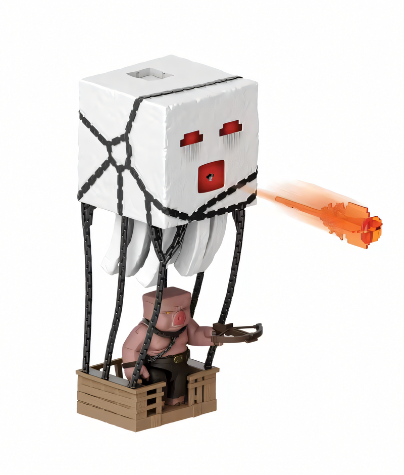 Boneco Ghast Minecraft Filme - Ataque Explosivo - Figura de Brinquedo Oficial
