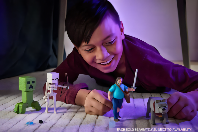 Minecraft O Filme - Boneco Lobo 4 Polegadas