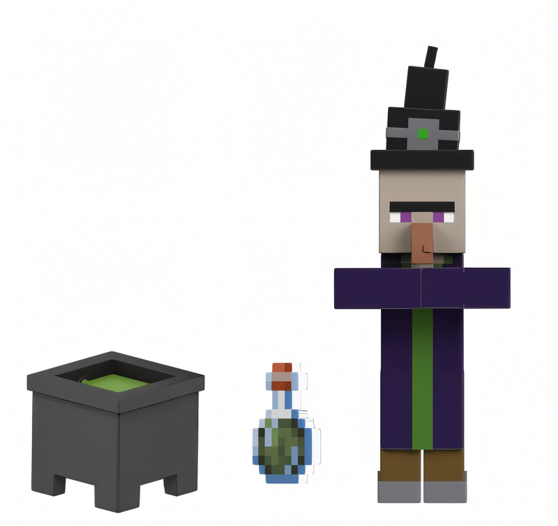 Minecraft Vanilla - Boneco Bruxa 8cm Figura de Ação Colecionável