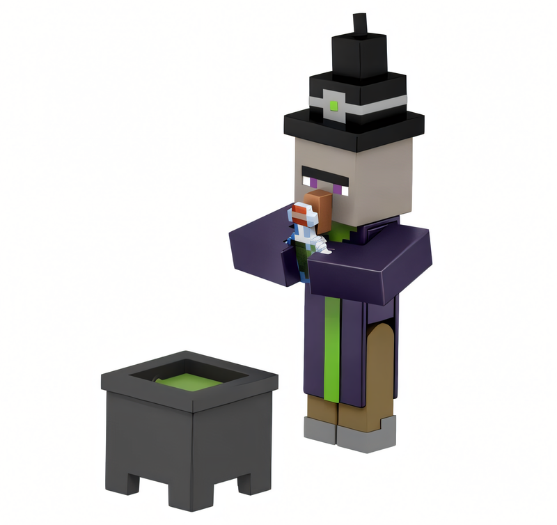Minecraft Vanilla - Boneco Bruxa 8cm Figura de Ação Colecionável