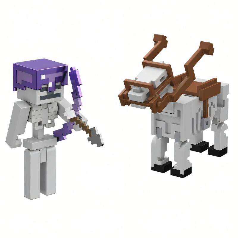Minecraft Vanilla - Pacote Cavalo com Armadura de Esqueleto 3.25" Colecionável