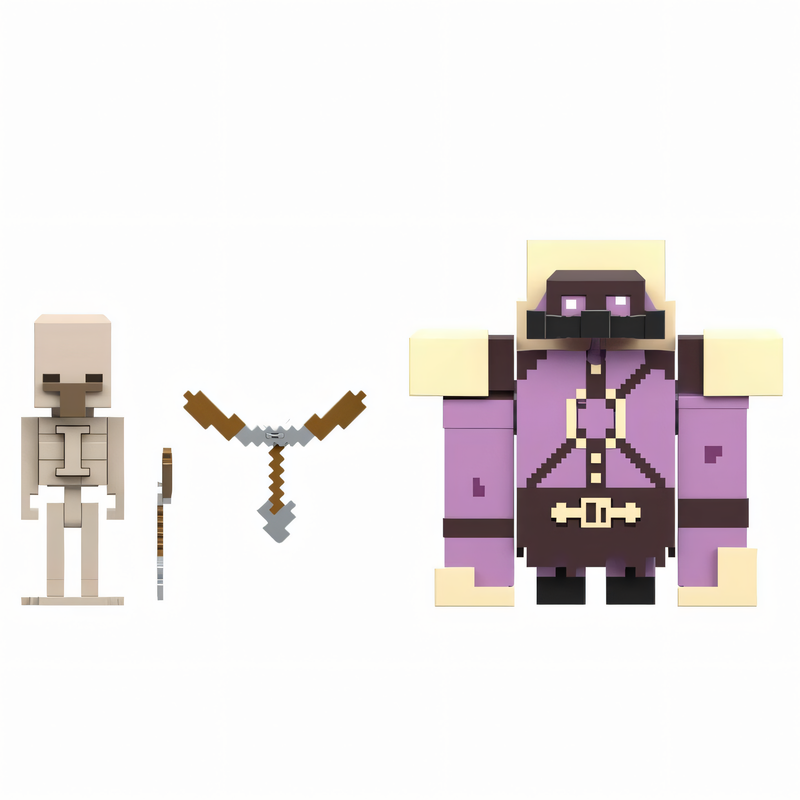 Figura de Brinquedo Minecraft Legends - Pacote Fidget Porco-Tatu vs Esqueleto 3,25” Brinquedo Colecionável