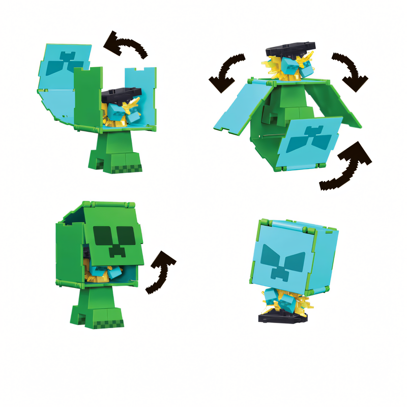 Minecraft Vanilla - Boneco Flippin' Creeper + Creeper Carregado 3.75" Brinquedo Colecionável