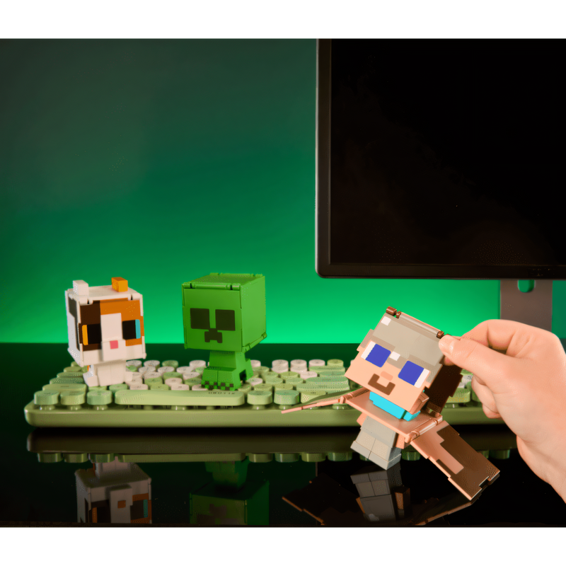 Minecraft Vanilla - Boneco Flippin' Creeper + Creeper Carregado 3.75" Brinquedo Colecionável