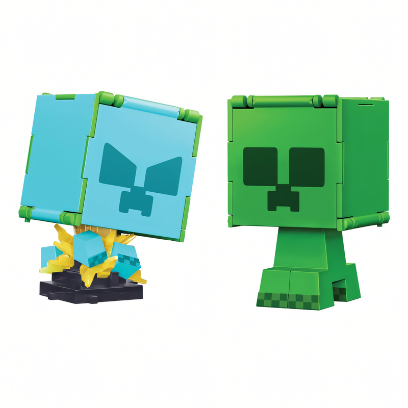 Minecraft Vanilla - Boneco Flippin' Creeper + Creeper Carregado 3.75" Brinquedo Colecionável