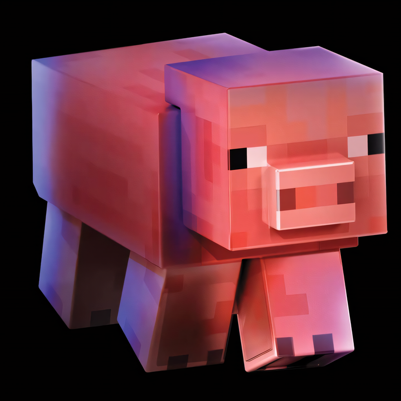 Boneco Porco Minecraft Diamond - Figura de Brinquedo Colecionável 5,5 Polegadas