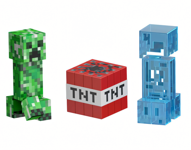 Boneco Creeper Minecraft Diamond - Figura de Brinquedo Colecionável 5,5 Polegadas